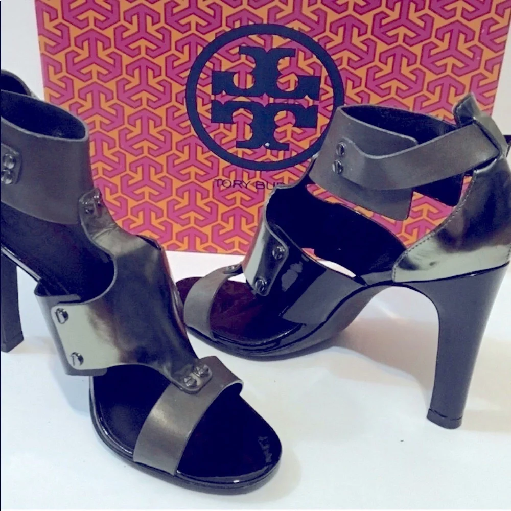 Tory Burch 'Teagen' Patent Metal Gladiator Sandals